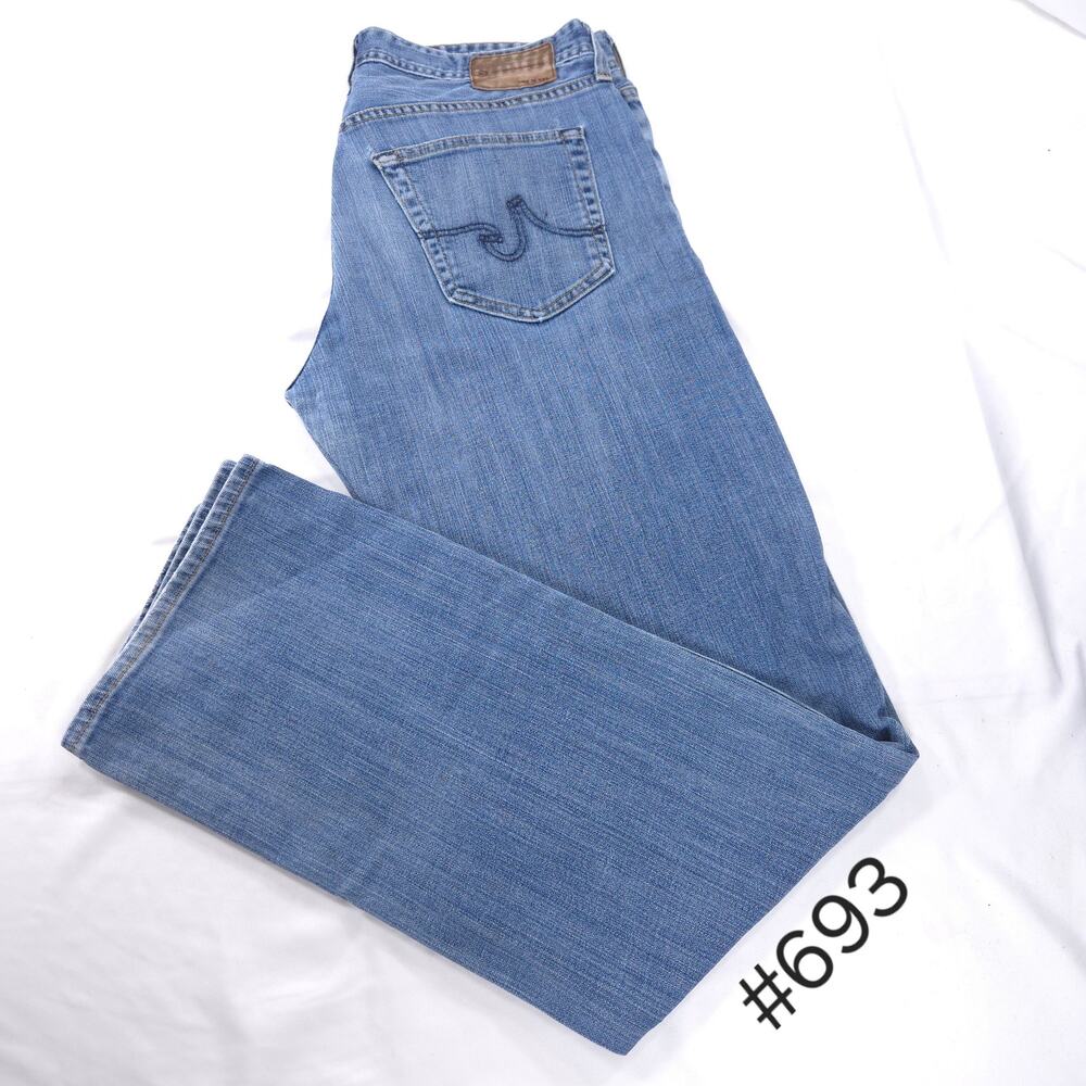 Adriano Goldschmied Straight Button Zip Medium Wash Jeans Mens Size 32x34 Blue
